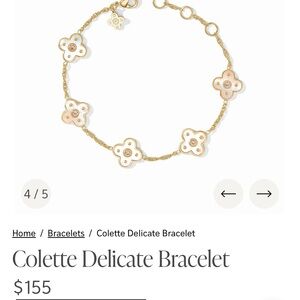 Julie Vos Cream and Gold Colette Delicate Floral Bracelet